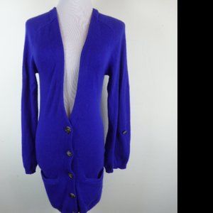 THEORY purple 100% CASHMERE CARDIGAN long Sweater Coat XS
